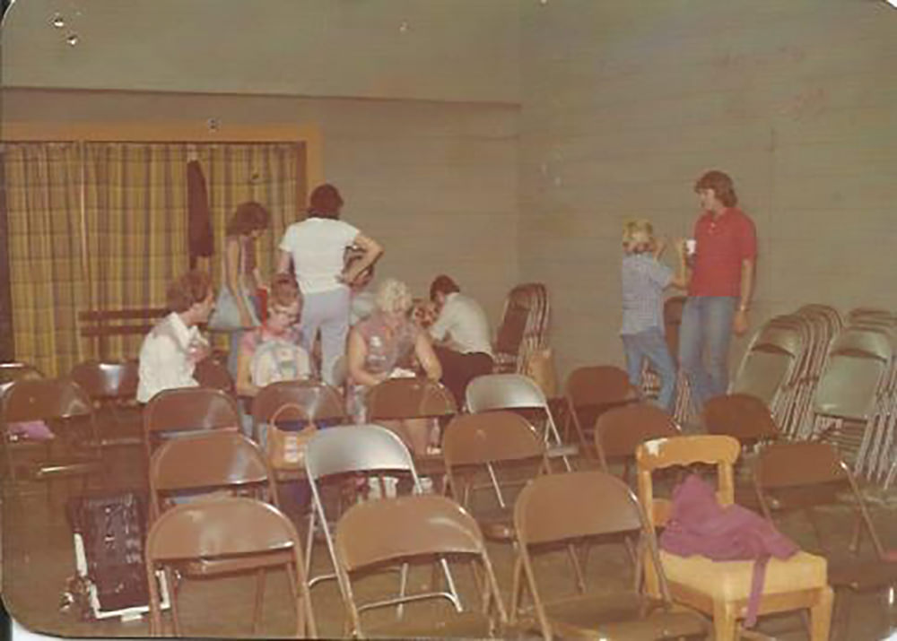 Photo of a general membership meeting, early 70's